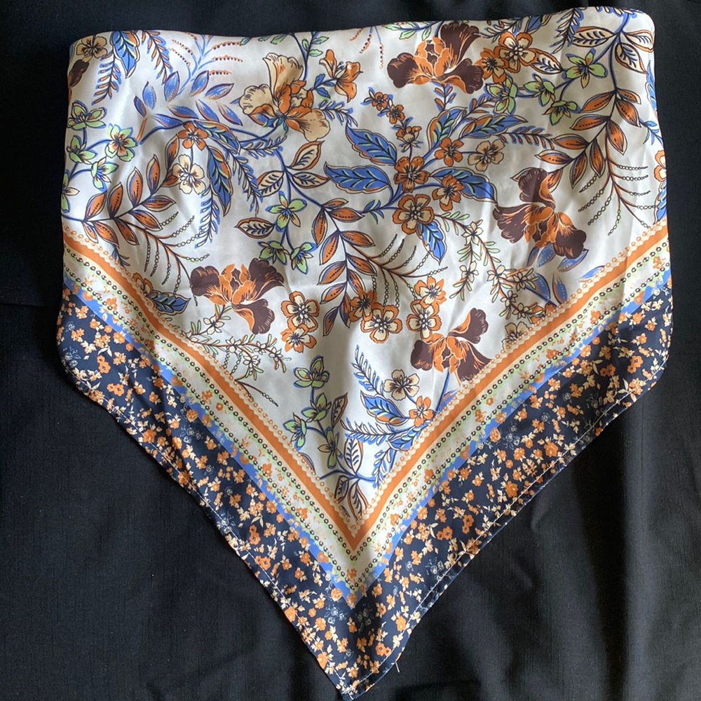 Strapless Multi Colored Bandana Top with Tie in Back